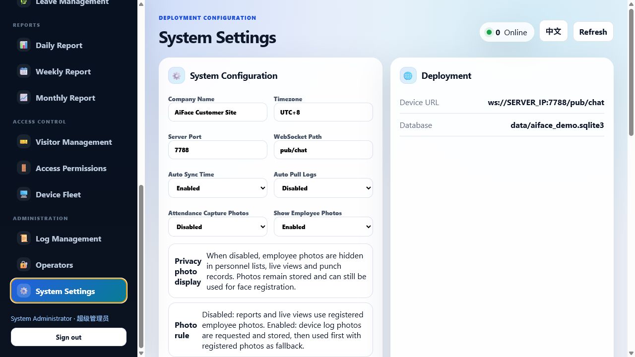 System configuration